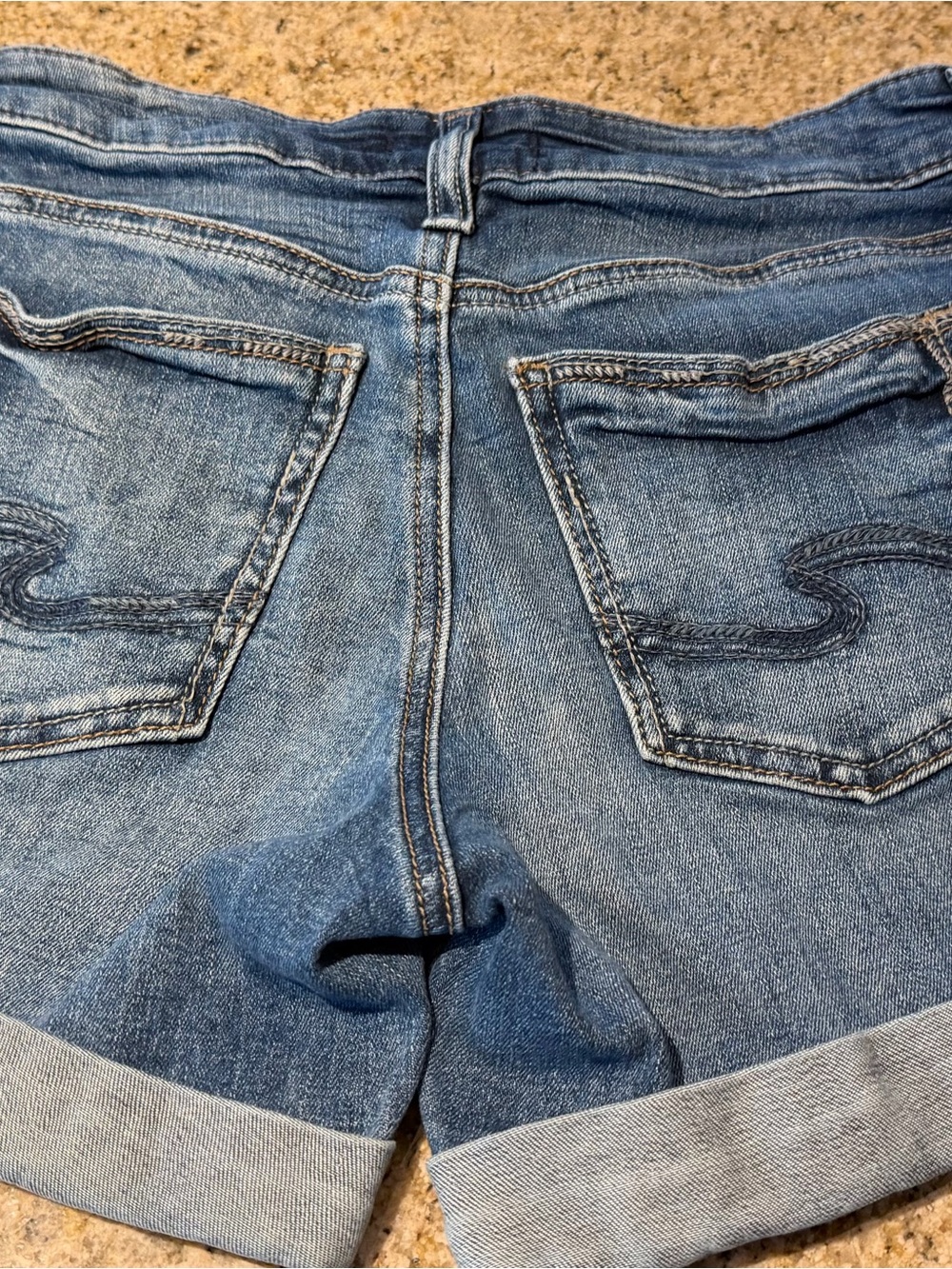Silver Jeans Blue Denim Cuffed Jean Shorts - Picture 2 of 5